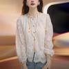 Spring shirt 2025 lace women's high plus size new shirt lace stacked bottoming shirt