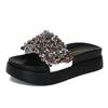 Thick-bottomed beaded cool slippers women's summer fashion outer wear muffin and non-slip casual versatile open-toe one-word drag women