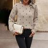 Women's Sweaters, Fashion Round Neck, Long-sleeved Pullover Sweaters, Women's Polka Dot Knitwear Tops
