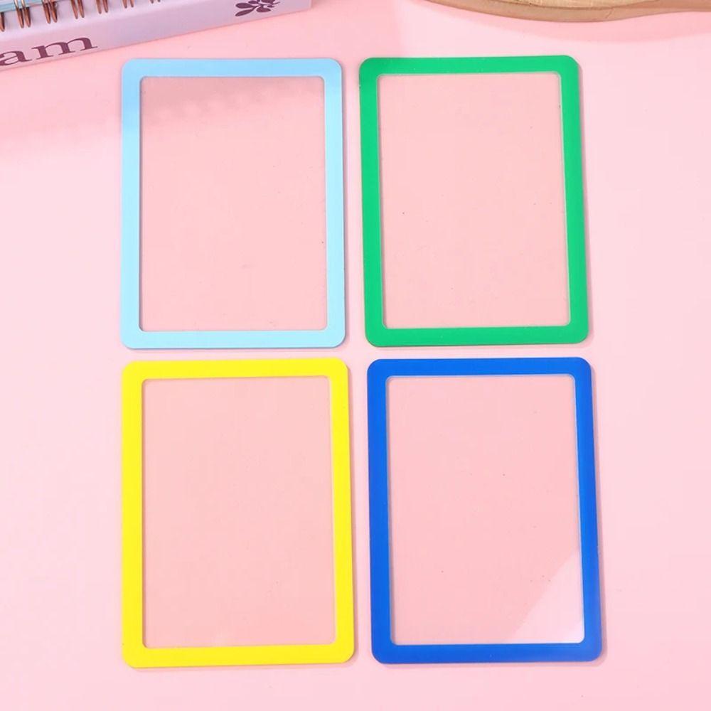 5 PCS New PVC Transparent Card Holder Clear Colored Borders Hard Edge Card Sleeve High Definition Smooth Photo Holder