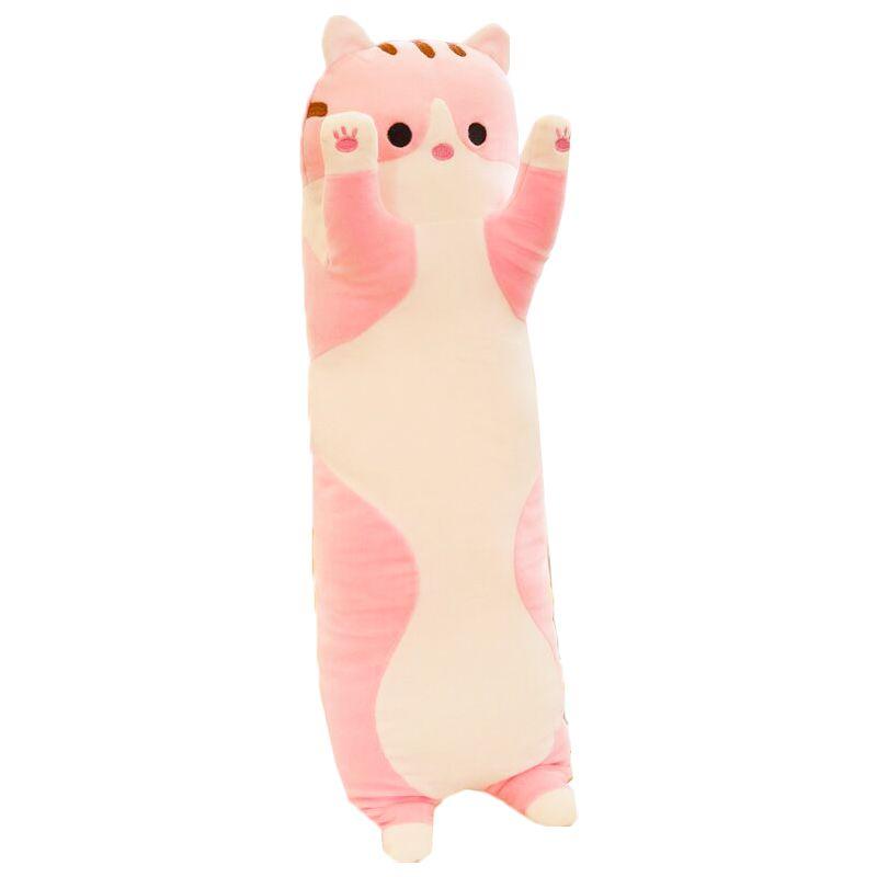 Plush Cat Long Toy Soft Stuffed Kitten Pillow Kids Sleeping Pillow Decor Home