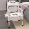 Adjustable Height Indoor Commode Chair for Adults: Ideal for Pregnant Women and Elderly.