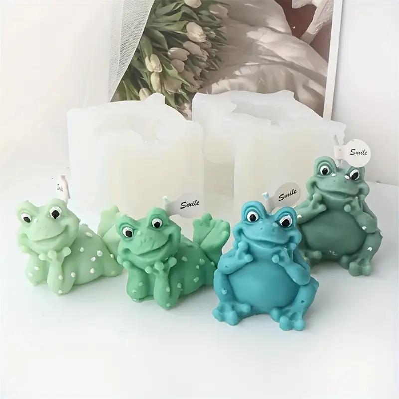 3D DIY Cartoon Silicone Frog Candle Mold - Animal Aromatherapy Plaster Resin Molds for Home Ornaments and Candle Making