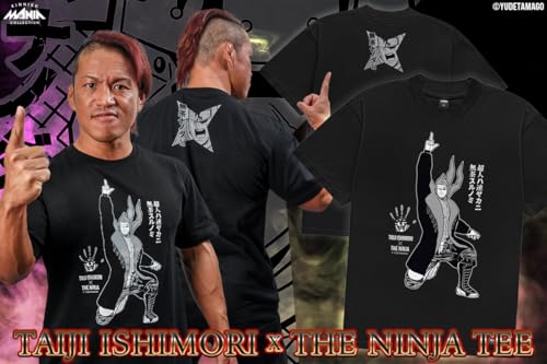 New Japan Pro-Wrestling Kinnikuman Collaboration Taiji Ishimori X The Ninja T-Shirt, Size M, 6832104235