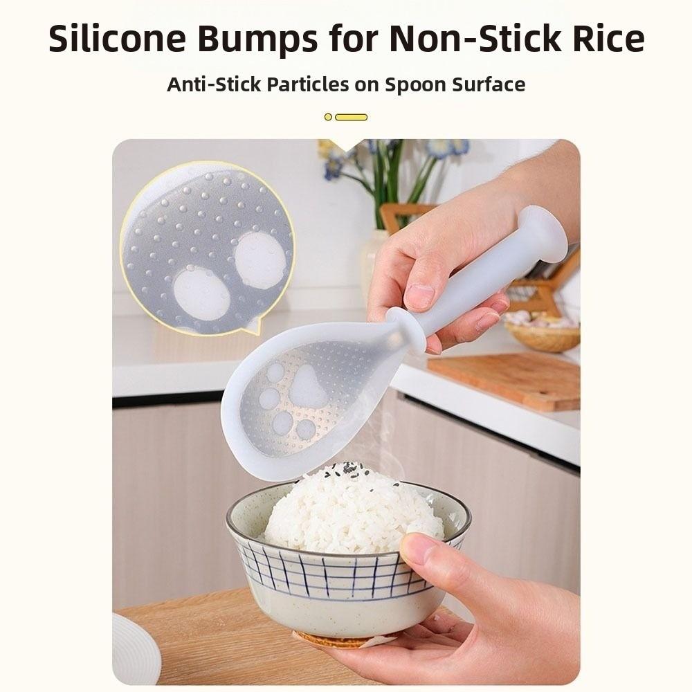 Standing Non-stick Rice Spoon Silicone Canteen Serving spoon Rice Spoon  Kitchen Accessories
