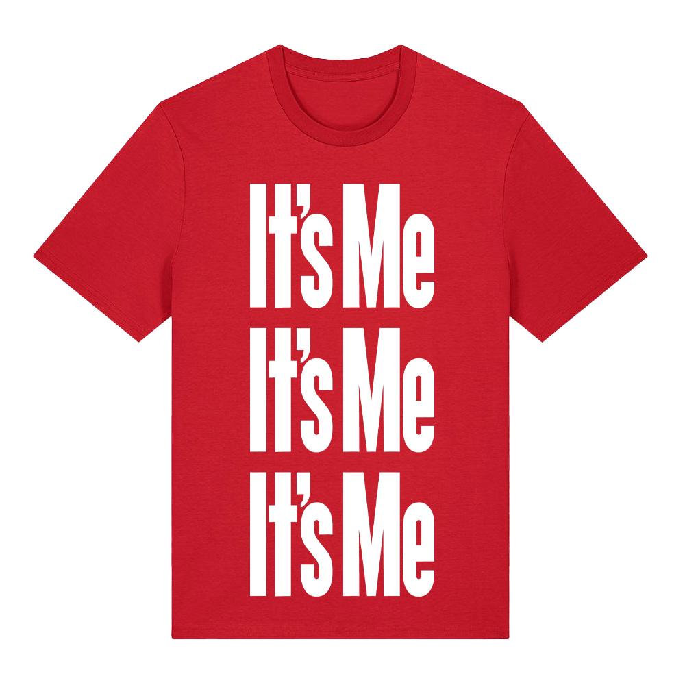 

Hip Hop Style Graphic Tee IT s Me T Shirts Casual Loose Short Sleeve Tshirt Street Style Cotton Unisex Round Neck Top XXL червоний