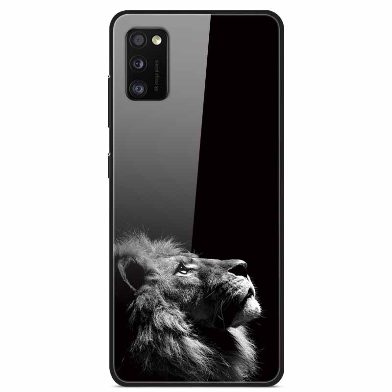Para Samsung A41 Funda A31 A71 A51 Cristal Templado Cubiertas Traseras Rígidas Para Samsung Galaxy A51 Fundas de Teléfono Fundas Protectoras Coque A 41