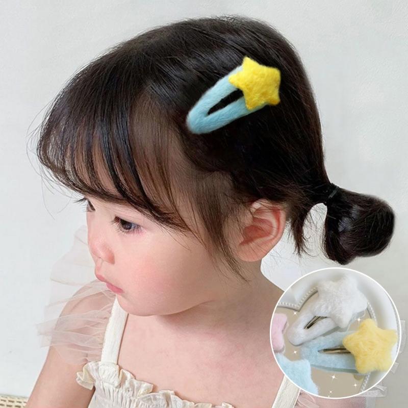 Furry Cute Plush Star Y2K-Style Mini Star Hairpin Sweet Handmade Pins Hairpin Accessories for Women Girls Lolita