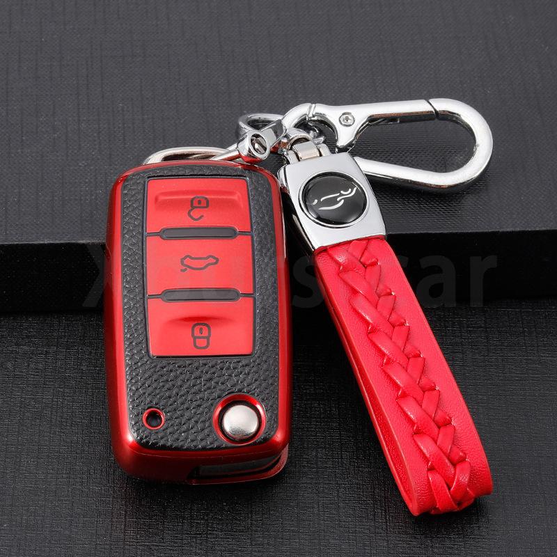 For VW Volkswagen Golf 4 5 6 MK4 Amarok Polo Bora Jetta Altea Alhambra Passat Beetle Caddy Tiguan TPU Car Key Case Cover Shell