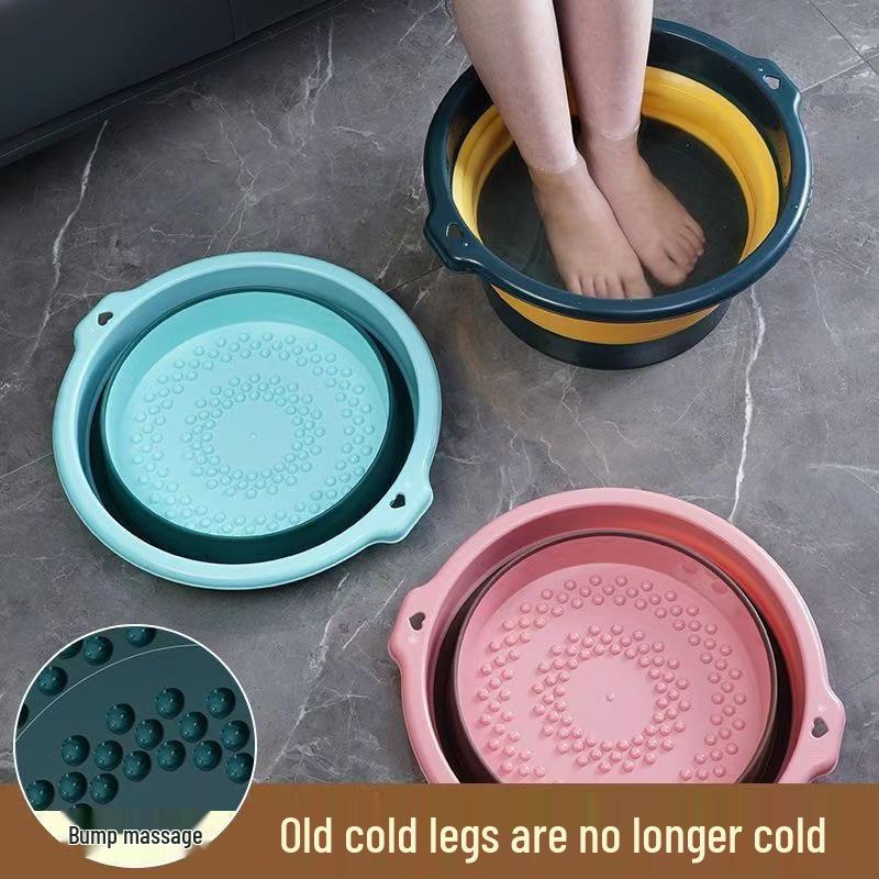 Portable Folding Foot Bath Basin with Massage - Perfect for Home, Dorm, and Travel