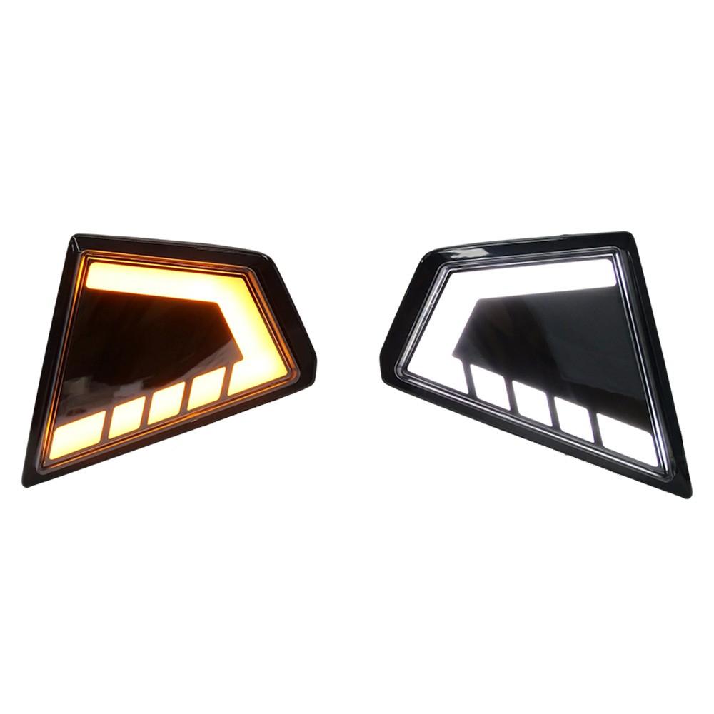 2-Color Front Bumper Side Grill Replacement Upgrade LED Daytime Running Lights with Turn Signals For Toyota Hilux Travo Overland, Rogue 2026+