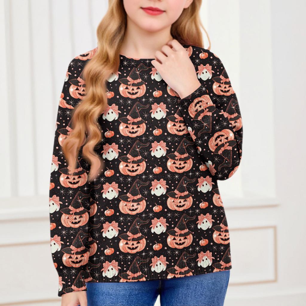 Halloween Day Sweatshirts For Children Boys And Girls Knit Sweater Cute Shirt Fall Crewneck Pullover Tops
