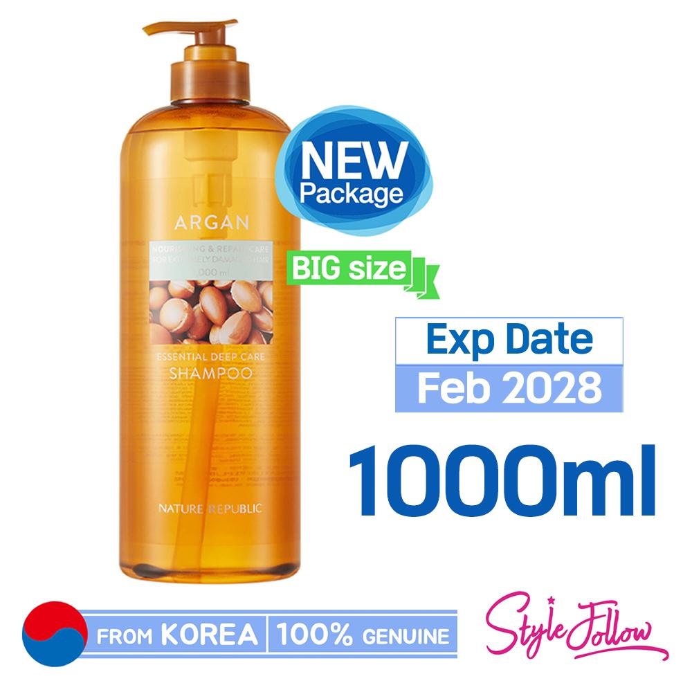 1000мл_[NATURE REPUBLIC] Argan Essential Deep Care Шампунь 1000мл (Большой размер) (1pc) 1000ml