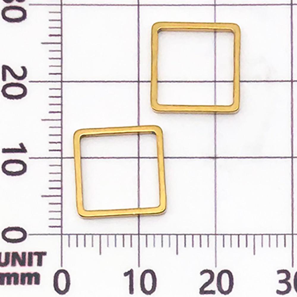 20 Mixed Gold Vacuum-Plated Stainless Steel Geometric Frame Pendant Charms for DIY Jewelry