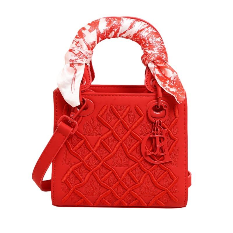 High-end messenger bag new embroidered diamond princess diana bag versatile fashion silk scarf single shoulder handbag bag women