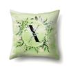 Polyester Pillowcase Car Decoration Small Fresh Green Leaves 26 English Letter Printing Pillow Cushion Cover