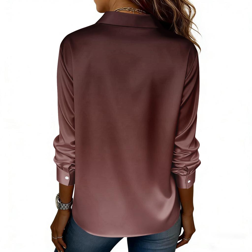 Cămașă Damă Bluză Imprimat Buton Mânecă Lungă Casual De bază Guler Cămașă Regular Top