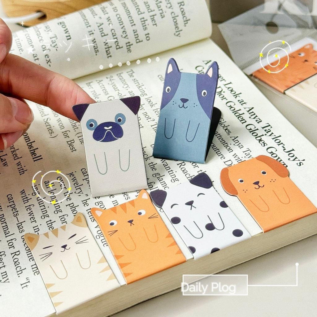 Cartoon Cat Magnetic Bookmark Creative Dog Bookmark Reward Student Stationery Gift Creative Stationery