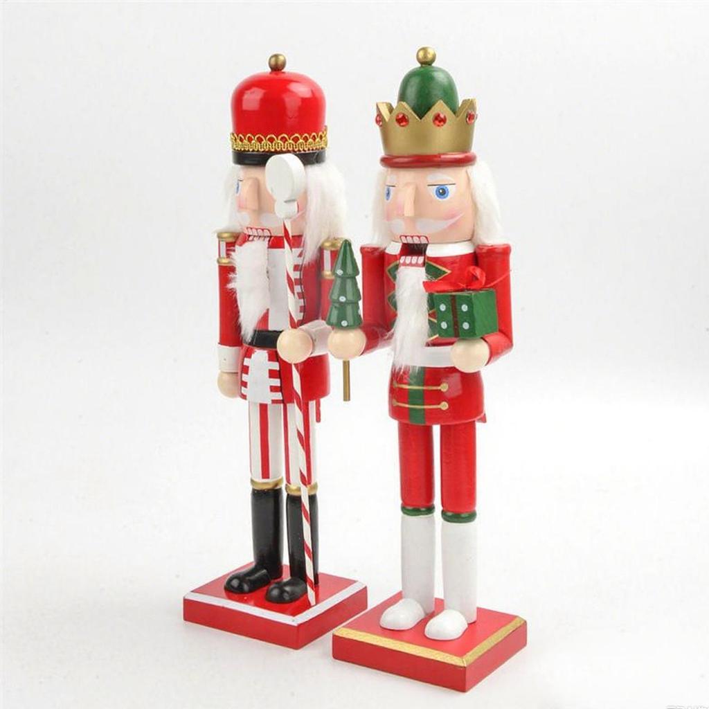 Nutcracker Figures 15 Inch Wooden Collectible Soldier Nutcracker Figurine Christmas Table Centerpiece For Kitchen Dinner Shelf