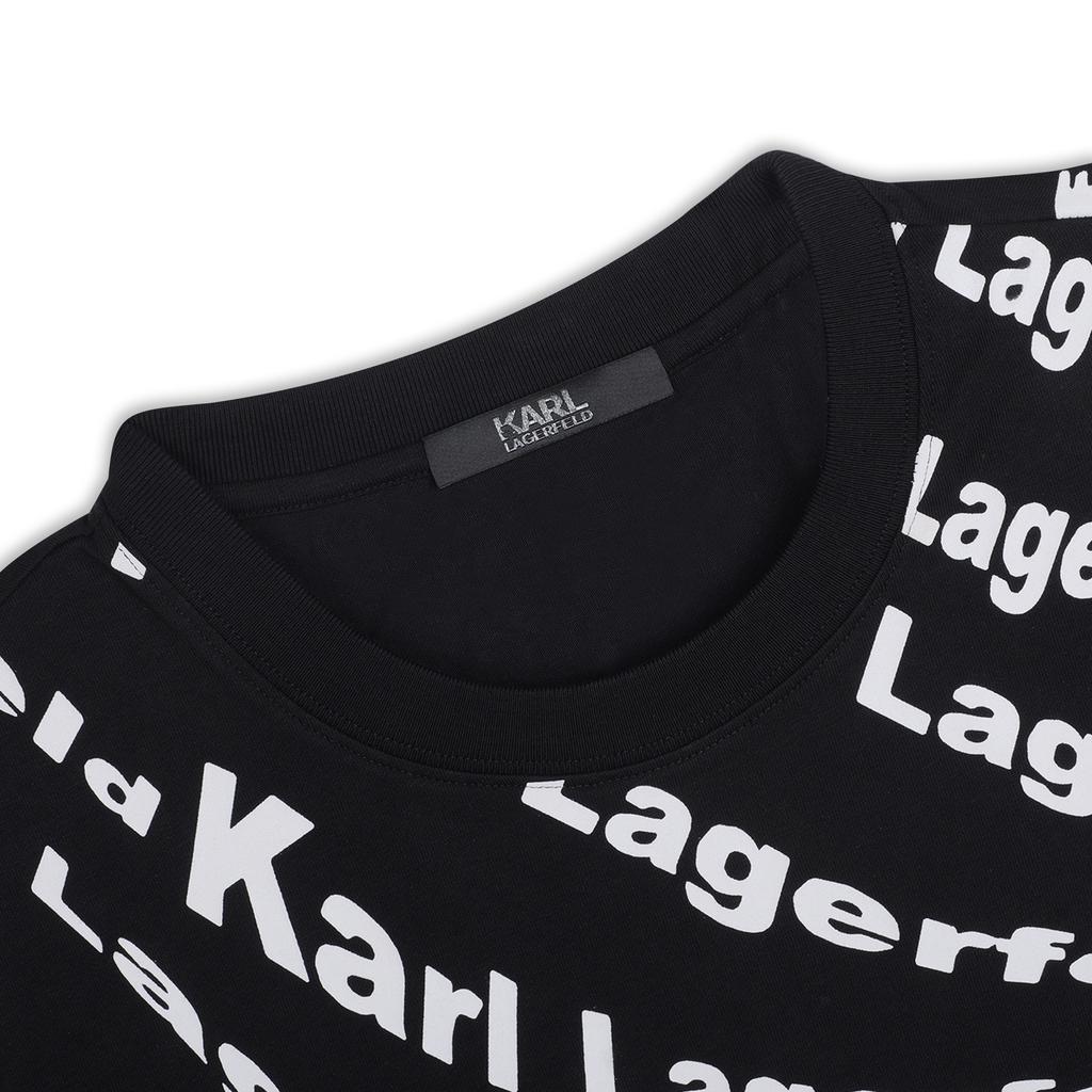 Karl Lagerfeld Outdoor Commuting Street Fashion Casual Logo Print Round Neck Short Sleeve T-Shirt Men tops Black 1K1E50602823001
