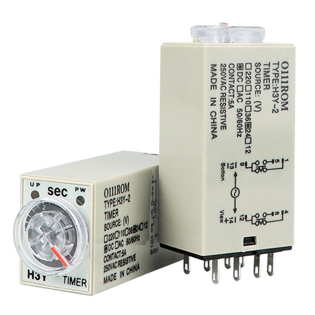 

5.7x2.8x2.2cm Delay Timer Relay Adjustable LED Indicator H3Y-2 60S AC220V