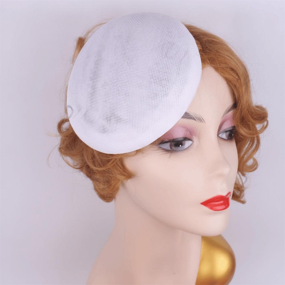 Einfarbige Fascinator-Basis Kopfschmuck Maskenball Zylinder Exquisiter Netzhut Dame