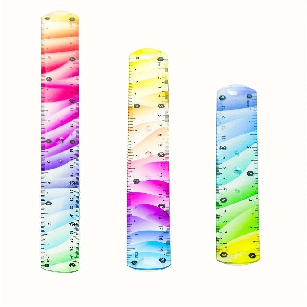 20/30CM Straight Ruler Flexible Set Square Multifunctional Soft Ruler Set  Students Use
