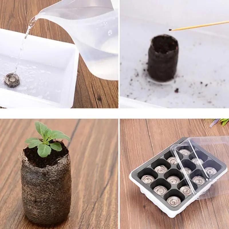 50PCS Grow Seedlings Mud Compress Nutrition Soil Block Planting Earth Gardening Articles for Flowers.