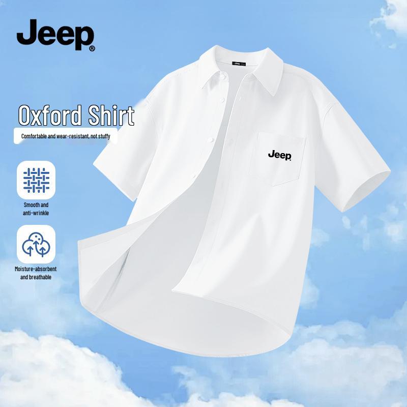 JEEP Men s Summer Loose Fit Breathable Short Sleeve Shirt 2XL