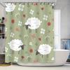 Modern Farmhouse Sheep Pattern Shower Curtain Green Decor Home Decoration Waterproof Liner for Bathtub In Bathrooms