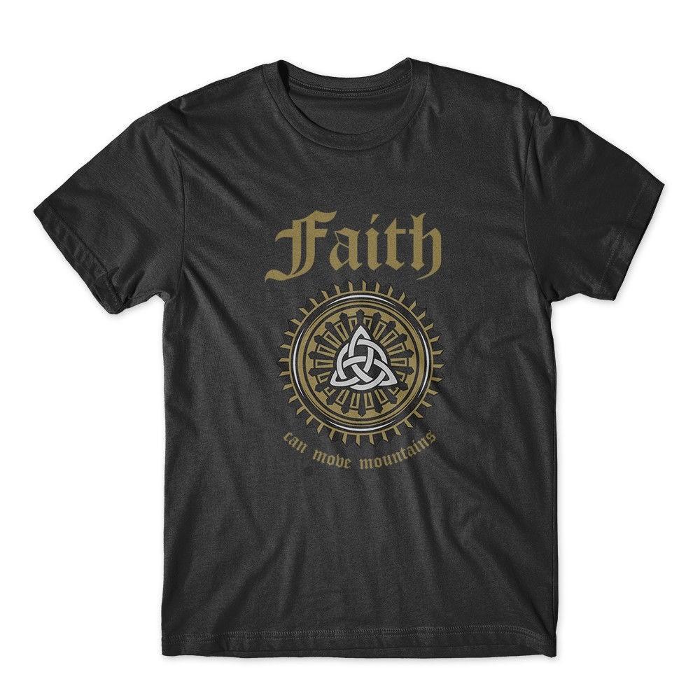 

Faith Can Move Mountains T-Shirt. 100% Cotton Premium Tee NEW L