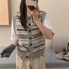 Dimanaf 2025 Winter Plus Size Autumn Short Women Sleeveless Vest Sweaters Knitting Fashion Casual Style Loose Sweater