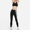 Nike Dámská sportovní podprsenka Dri-Fit Swoosh se zapínáním na zip vpředu, střední podpora, vycpávaná, spodní prádlo, černá DD1206-010