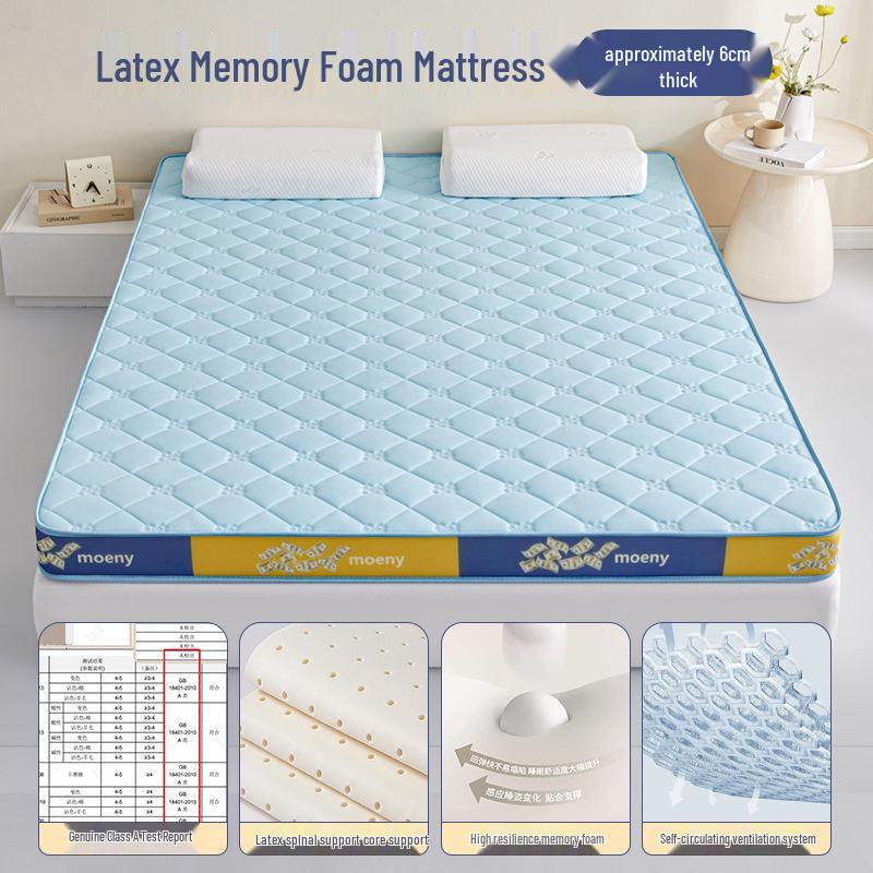 High Resilience Memory Foam Latex Mattress - Double Soft, Thickened for Dorm or Home Use.