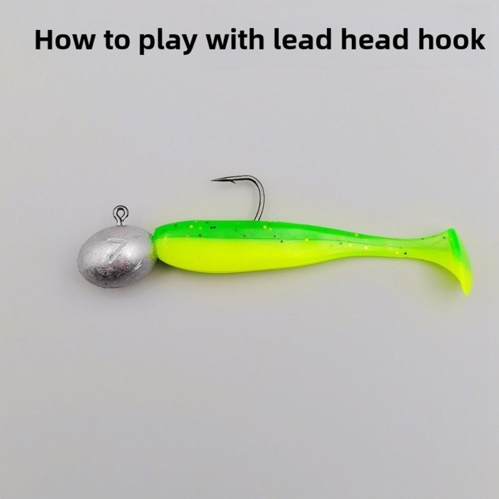 100Pcs/box T Tail Soft Bait Silicone Fishing Tackle Portable Soft Fishing Lures  Freshwater Fishing