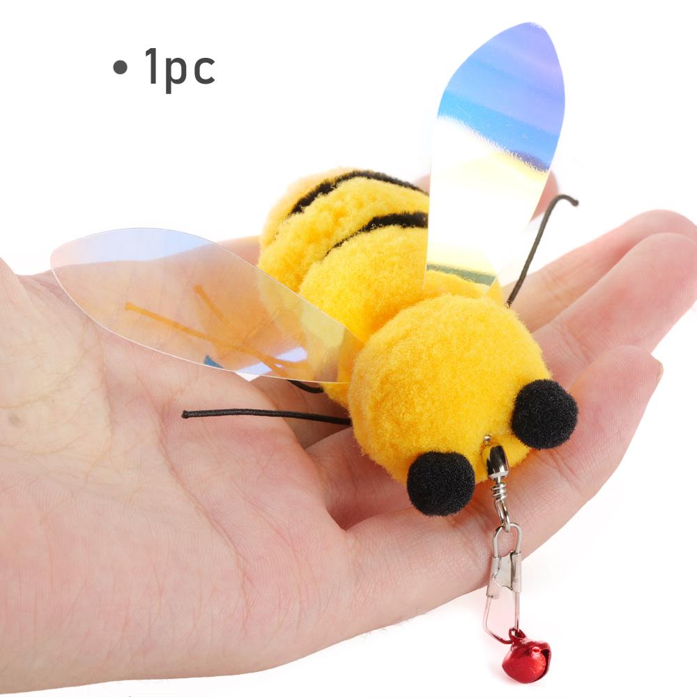 

Plush Bee Cat Toy Pendant Replace The Head with Cat Teaser Kitty Chew Pet Toy
