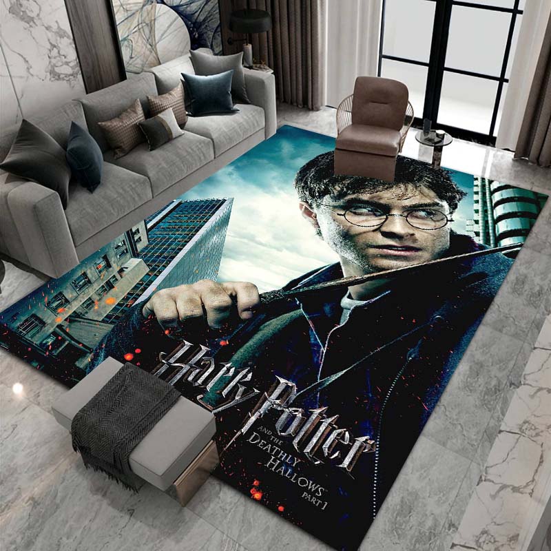 3D Printed Harry Potter Classic Fantasy Adventure Movie Theme Rug, Bedroom Living Room Play Mat