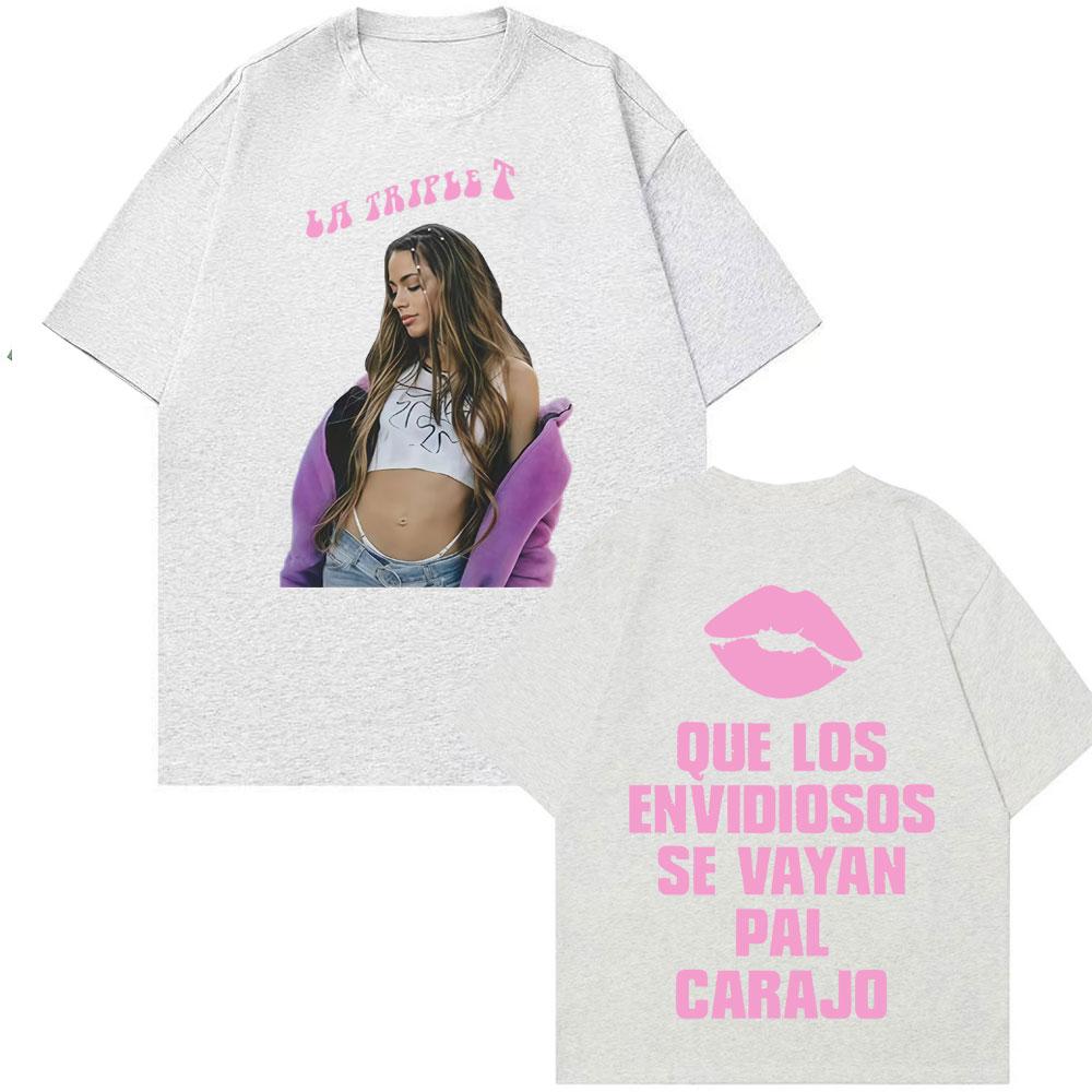 Singer Tini Stoessel's Double-sided Printed T-shirt for Men and Women In Harajuku 2025 Summer Print 100% Pure Cotton T-shirt