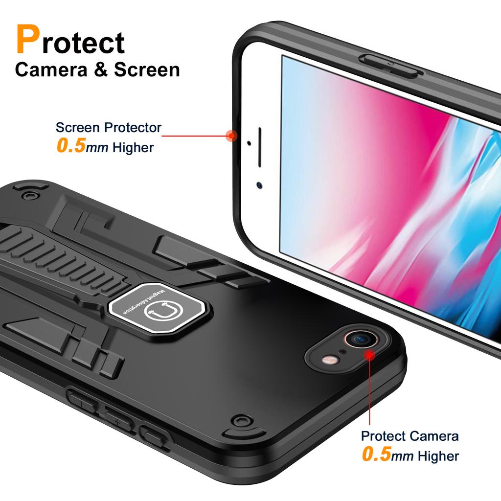 For iPhone 7/8/SE (2020)/SE (2022) Phone Case Protective Cover with Back Kickstand