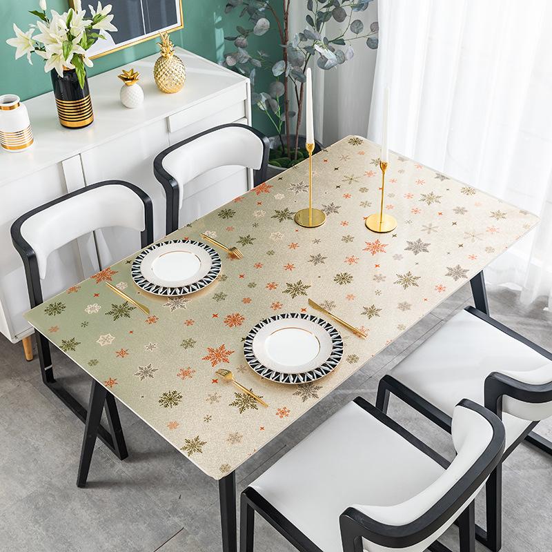 Modern Simple Pvc Waterproof, Oil-Proof And Anti-Scalding Leave-In Tablecloth Coffee Table Cloth Dining Table Mat Soft Glass Internet Celebrity