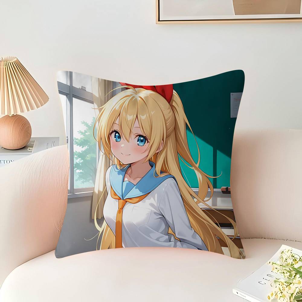 Anime K-Kirisaki-Chitoge Pillow Gift Home Office Decoration Bedroom Sofa Car Cushion Cover Case 45x45