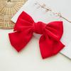 Elegant Double Bow Hair Clip Silk Like Hair Pin Retro Headbands with Clips Female Ponytail Clips Fashion Hair Accessories Girls
