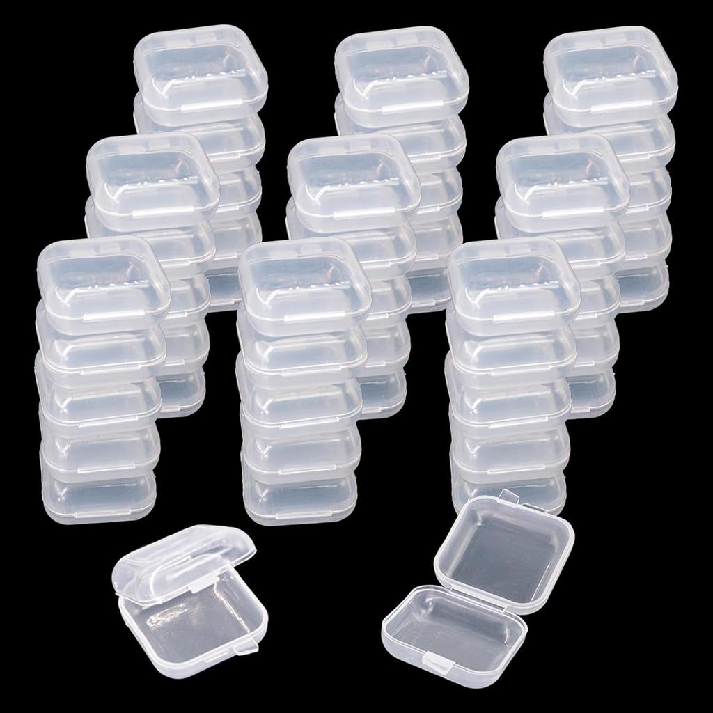 10/100pcs Mini Clear Plastic Jewelry Box Earring Storage Box Small Storage Containers Transparent Jewelry Holder for Necklaces