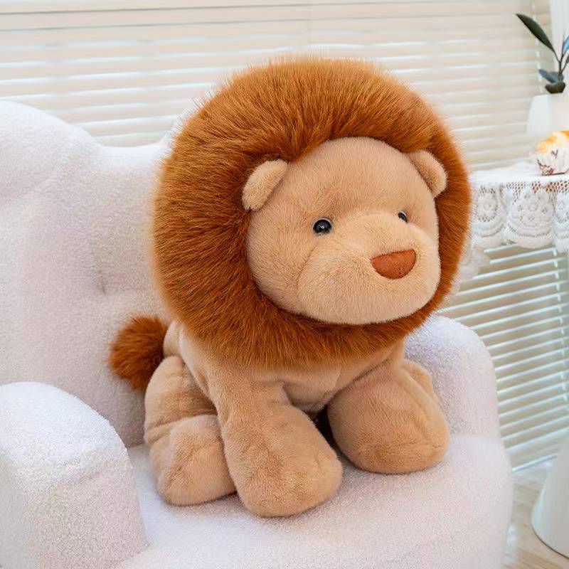 Ultima Bambola Leone Seduta e Sdraiata Kawaii Peluche Bambola Fatta a Mano Cartone Animato Anime Cuscino Carino Regalo di Compleanno per Bambini Bambola