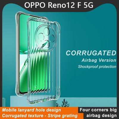 For OPPO Reno12 F 5G Phone Case IMAK Shock-resistant Soft Case Corrugated Texture
