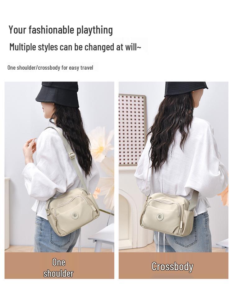 Sac bandoulière léger en nylon pour femme 2026 - Résistant à l'usure, Multi-couches, Polyvalent pour le quotidien et les trajets