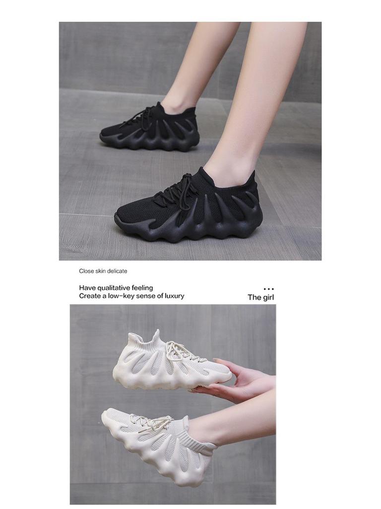 Modne na 2024 rok Octopusowe Trampki Casualowe Flyknit: Oddychające, Koreański Styl, Skarpety Buty Unisex