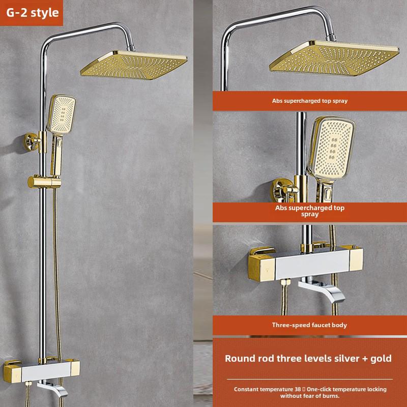 Thermostatic Shower Set with One-Touch Temp Lock & Boost Shower Head