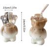 320 ML Kreative Niedliche Bären Kaffeetasse mit Strohhalm Transparente Tasse Bier Milch Kaffee Wasser Tassen Großhandel Glas Drinkware Becher Set