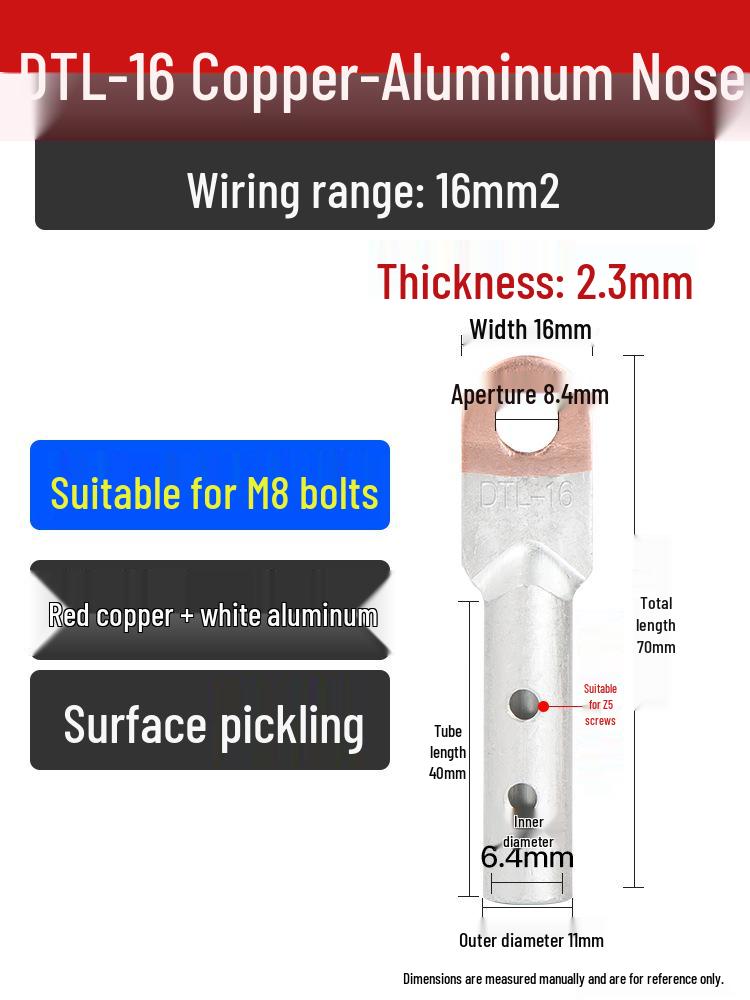 Copper-Aluminum Transition Connector Terminal Block, Quick Wire Connection Tool, No-Press Pipe Butt Connection GTLC